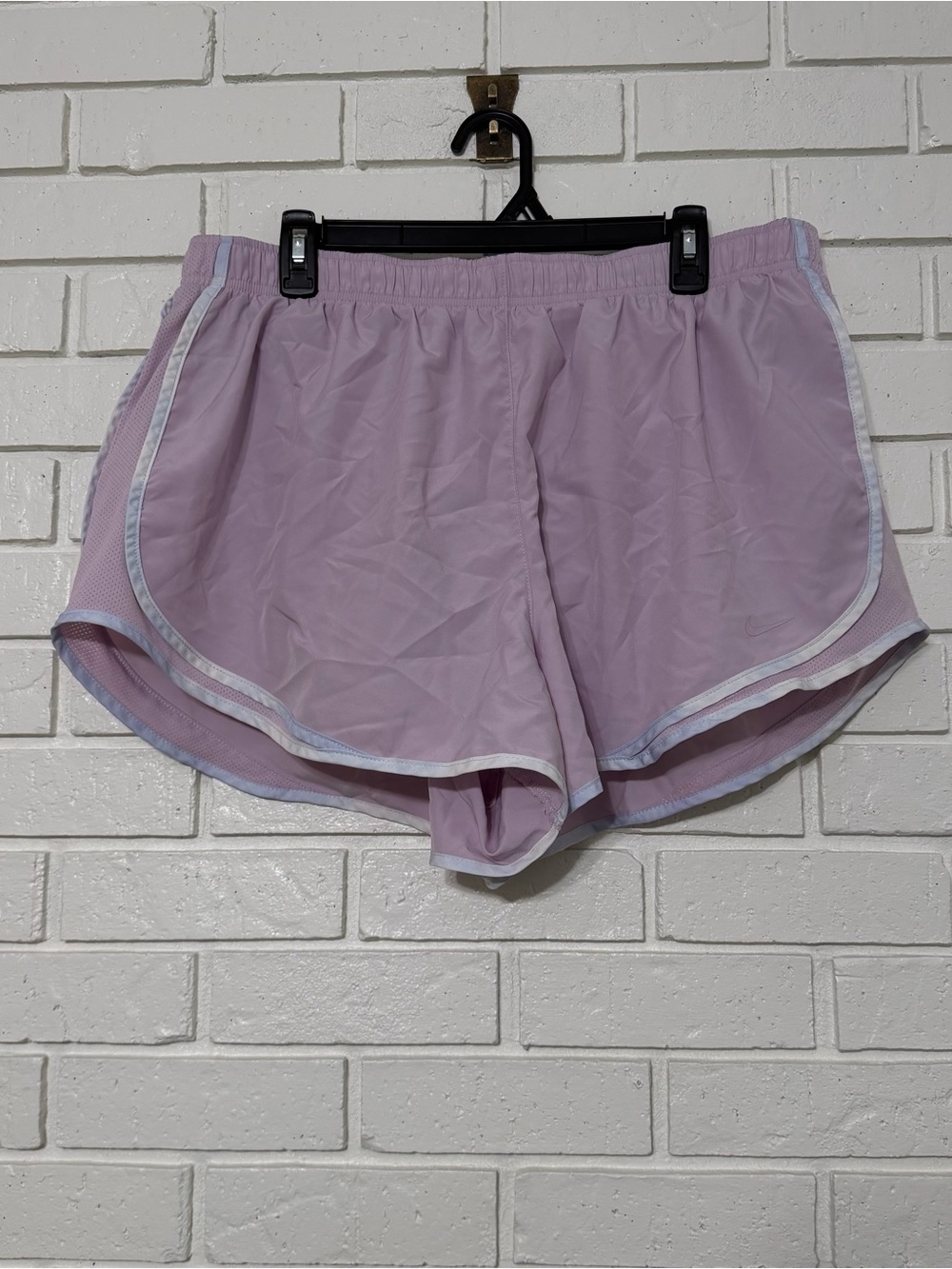 Nike Dri-FIT Running Shorts Womens 1X Lavender Tie Dye Trim Athletic